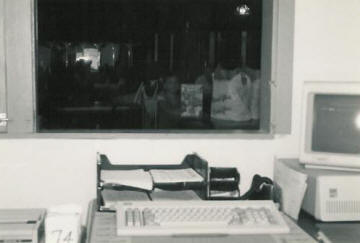 Looking out into the dining room from the Grocery Shelf-Looks like 73 grocery orders were serd according to the next number shown.